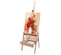 Chevalet De Peinture Sur Pied En Hêtre Chevalet D'Atelier Réglable, Support De Toile forme H Avec Tiroir Pliable Avec Mallette De Transport, Pour Enfant Débutant Artiste Professionnel