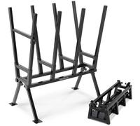GARDEBRUK® Chevalet de sciage bois 77x50x105cm hauteur réglable charge 400kg étrier fixation acier tréteau télescopique chevalet coupe scie bûche démontable