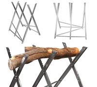 Chevalet de Scie pour Tronçonneuse, Chevalet de sciage pliable 150 kg métal zingué jardin dents porte-bûches support de coupe tréteau de sciage tronçonneuse (84 * 80 * 80cm, 3 colonnes)