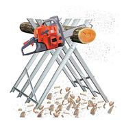 Chevalet de Scie pour Tronçonneuse, Chevalet de sciage pliable 150 kg métal zingué jardin dents porte-bûches support de coupe tréteau de sciage tronçonneuse (84 * 80 * 80cm, 4 colonnes)