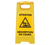 Chevalet de signalisation - Attention - Absorption en Cours - Dimensions 600x300mm