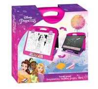 Chevalet de table double face Princesse Disney 2 en 1 | Tableau blanc et noir pour enfants | Support d'apprentissage portable, pliable et facile à ranger | Jouet créatif
