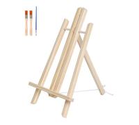 Chevalet de Table en Bois de Pin Réglable H36cm - Support Toile jusqu'à 40cm Pliable - Idéal Peinture & Déco + Pinceau Inclus