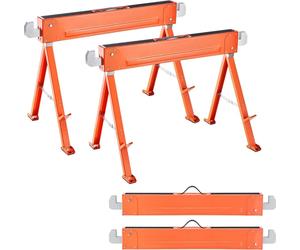 Chevalet de travail pliable - Lot de 2 chevalets de sciage - Capacité de charge 600 kg - Pieds pliables - Coussins de pieds antidérapants - Portable - Pour les travaux de bois & chantier