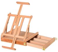 Chevalet de voyage – Chevalet en bois avec tiroir | Couleur : Naturel | Dimensions : 42 x 36 x 12,5 cm