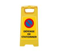 CHEVALET DÉFENSE DE STATIONNER. CHEVALET JAUNE PLIABLE. CHEVALET SIGNALISATION PLIABLE. PANNEAU SIGNALISATION SUR PIEDS. À L’UNITÉ OU LOT 2-60 CM X 30 CM.