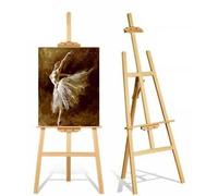 Chevalet en bois - Chevalet de studio à cadre en A - Réglable - Pliable - Bois de pin - Hauteur 150 cm - Largeur de la base 58 cm - Poids 2,5 kg