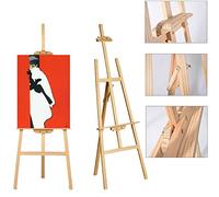 Chevalet en bois de 150cm - Tripode en bois pour Studio - Support de Peinture en Pin Massif - Pour Peinture, Croquis, Présentation, Mariage