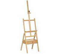 Vinsetto Chevalet en bois sur pied avec tiroir intégré, portable et réglable - chevalet d'artiste - hauteur réglable jusqu'à 92 cm, coloris naturel