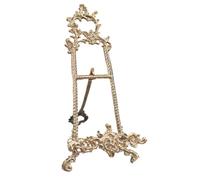 Chevalet en laiton avec détails floraux et trépied à étages | Chevalet de table pour les amateurs de famille, chambre à coucher, cheminée, salle d'étude, chambre à coucher