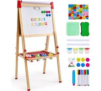 Chevalet pour enfants Tableau noir pour enfants Tableau blanc en bois double face