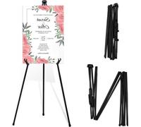 Chevalet pour pancarte de mariage – pliable et réglable en hauteur – 160 cm de haut – métal noir – adapté à une utilisation en intérieur et en extérieur