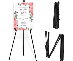 Chevalet pour pancarte de mariage – pliable et réglable en hauteur – 160 cm de haut – métal noir – adapté à une utilisation en intérieur et en extérieur