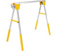 Chevalet pour tronçonneuse - Pliable - Capacité de charge 1 200 kg - 6 niveaux de hauteur - Réglable en hauteur de 72,6 à 89 cm - Acier et TPR - Galvanisé électrolytiquement - Jaune