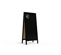 Chevalet Stop Trottoir avec Cadre en Bois Laqué Noir 78x44 cm, Chevalet Publicitaire