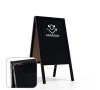 Chevalet Stop Trottoir Étanche avec Cadre en Bois Laqué Noir 118x61cm, Chevalet Publicitaire