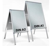 Chevalet Stop Trottoir Étanche en Aluminium, Panneau d'affichage DIN A2, Double Face