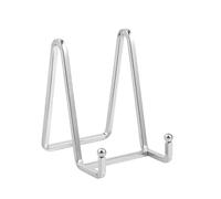 Chevalet Support Presentoir Porte Assiette - 4.5 Pouces Metal Support Assiette Decorative - Support Cadre Photo de Table - Présentoir de Fer pour Plaque | Livre Cuisine | Carte Postale | Art - argenté