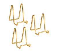 Chevalet Support Presentoir Porte Assiette - 4,5 Pouces Metal Support Assiette Decorative - Support Cadre Photo de Table - Présentoir de Fer pour Plaque | Livre Cuisine | Carte Postale | Art - Or