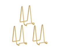 Chevalet Support Presentoir Porte Assiette - 6 Pouces Metal Support Assiette Decorative - Support Cadre Photo de Table - Présentoir de Fer pour Plaque | Livre Cuisine | Carte Postale | Art - Or