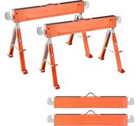 Chevalet/tréteau, lot de 2 - Tréteaux pliants et à scier - Réglables en hauteur - Capacité de charge 816,5 kg - Pieds pliants - Patins antidérapants - Pour les travaux de menuiserie et de construction