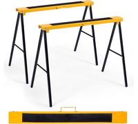Chevalets - Chevalets pliants, lot de 2 - Métal - Capacité de charge 275 kg - Pour les travaux du bois et le sciage - Jaune