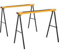Chevalets de sciage - Chevalets métalliques pliables - Lot de 2 - Avec poignée - Portable - Construction robuste