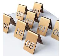 Chevalets De Table Numérotés En Acrylique, Restaurant Table Numéro Signe, Numéro De Table, Style Tente, Surface Avec Des Particules Dorées, pour Café, Bar, Restaurant, Hôtel - Acrylique(16-20,5*8cm)