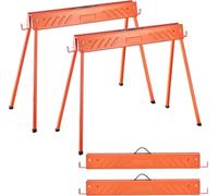 Chevalets, lot de 2 chevalets de travail pliants, capacité de charge de 299,4 kg Chevalet avec pieds robustes, chevalet portable entièrement métallique avec patins antidérapants, pour le travail du bo
