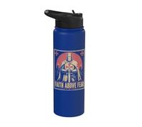 Chevalier Templier Foi au-dessus de la peur Croix chrétienne Stainless Steel Insulated Water Bottle