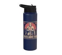 Chevalier Templier Foi au-dessus de la peur Croix chrétienne Stainless Steel Insulated Water Bottle