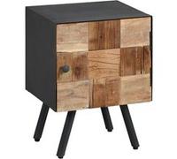Chevet 1 Porte Acier et Bois Massif - FULBERT - ALTOBUY Noir G