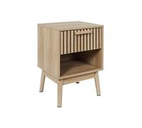 Chevet 1 Tiroir 1 Niche Effet Bois avec Tasseaux - PAJAN - ALTOBUY Marron G