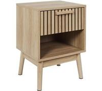Chevet 1 Tiroir 1 Niche Effet Bois avec Tasseaux - PAJAN - ALTOBUY Marron G
