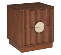 Chevet 2 tiroirs effet noyer effet noyer WANY - Marron