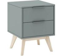 Chevet 2 Tiroirs Scandinave MDF et Pin Massif Gris Vert - CANACA - ALTOBUY Vert G