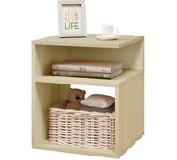 Chevet avec 2 Compartiments Ouverts - Table de Nuit en Bois - Design Simple - 35x35x41cm - Chêne Clair