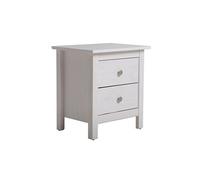 Chevet BETTY BLANC 2 tiroirs en pin massif -