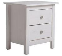 Chevet BETTY BLANC 2 tiroirs en pin massif -
