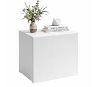 Chevet Cubique Blanc 1 Porte Réversible 2 Niches L 53.5 H 53.5 P 39.5 cm