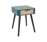 Chevet en bois 1 tiroir Zoran bleu canard