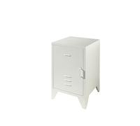 Chevet en métal Bronxx 1 porte 1 etagere 60x40x40cm Blanc Mat