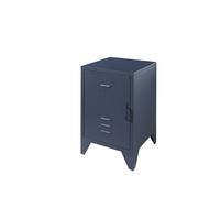 Chevet en métal Bronxx 1 porte 1 etagere 60x40x40cm Bleu Denim Mat