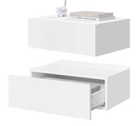 Chevet Murale WOLTU - Lot de 2 - Chevet Suspendue avec Tiroir - Table Nuit Flottante Moderne - Blanc