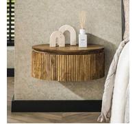 Chevet rond suspendu 1 tiroir 50x35x20 cm en manguier - KIRY