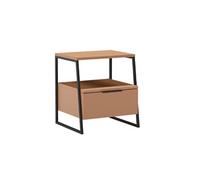 Chevet VELIANI 1 tiroir mélaminé terracotta et métal laqué noir L45 x l40 x H50cm