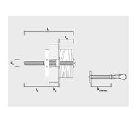 Cheville à bascule rapide pour corps creux BT Plus M8 zinguée - Ø 18 mm - Boite de 20 - - 9Y8BTP