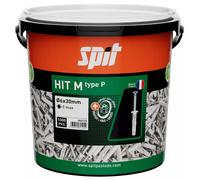 Cheville à frapper HIT-M P tête plate en nylon et clou-vis zingué - Seau de 1000 pièces - SPIT - 060125