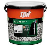 Cheville à frapper HIT-M P tête plate en nylon et clou-vis zingué - Seau de 1000 pièces - SPIT - 060125
