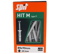 Spit Cheville nylon à frapper HIT M à douille plate 8x92 mm Boîte de 50